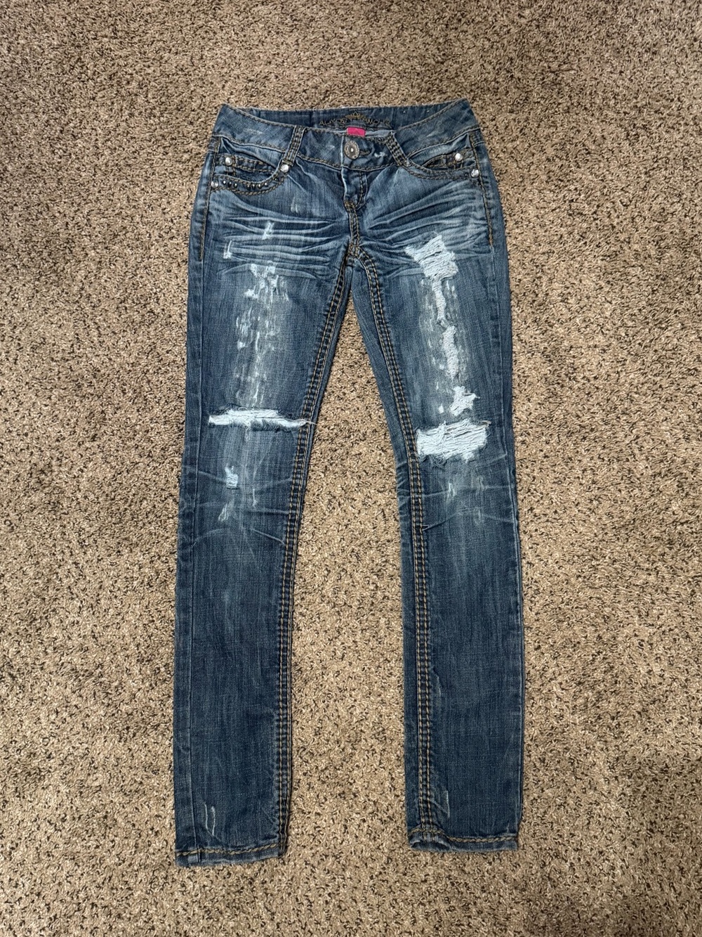 Distressed jeans